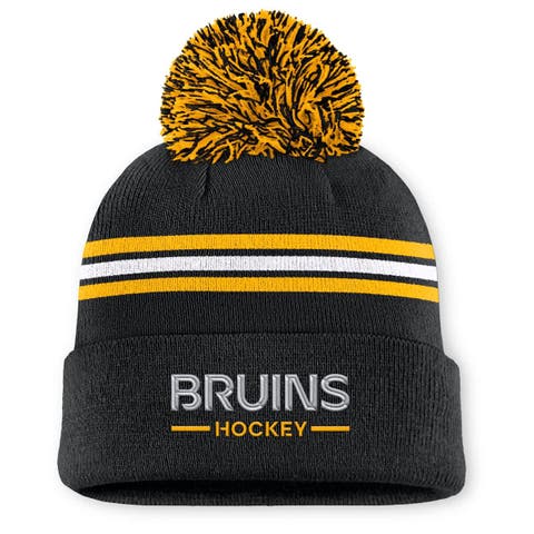 Women
s Fanatics Black Boston Bruins Authentic Pro Rink Cuffed Knit Hat with Pom