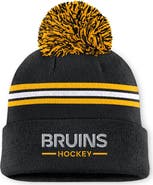 FANATICS Women's Fanatics Black Boston Bruins Authentic Pro Rink Cuffed Knit Hat with Pom