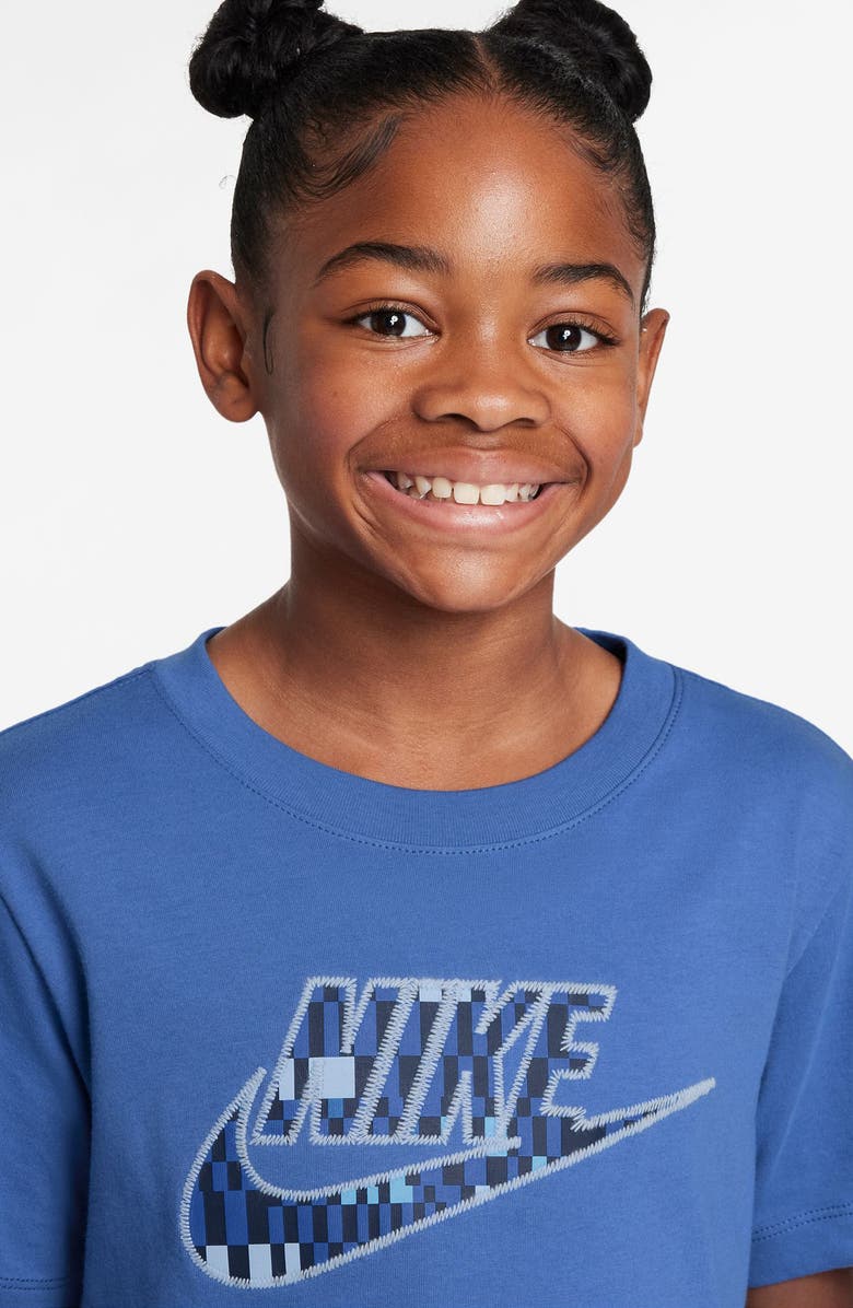 Nike Kids' Club Futura Appliqué T-Shirt, Alternate, color, Comet Blue