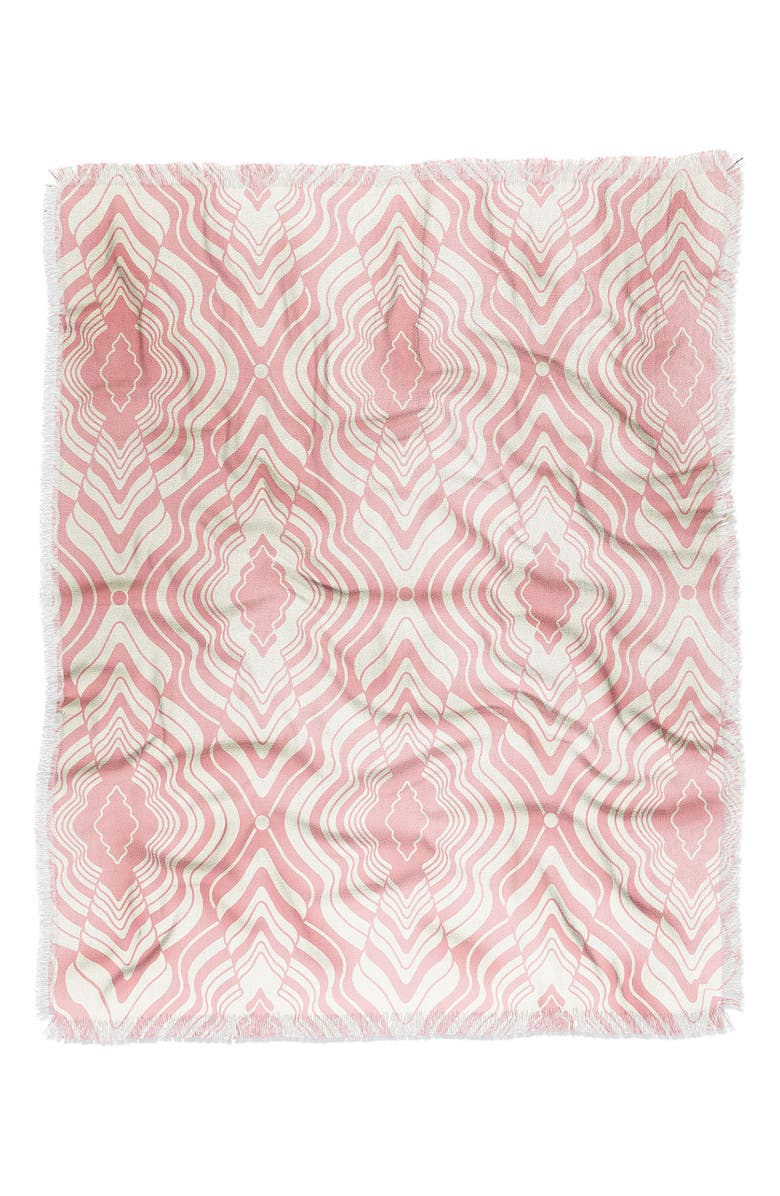 Deny Designs Jenean Morrison Wave of Emotions Pink Woven Throw Blanket, Main, color, 