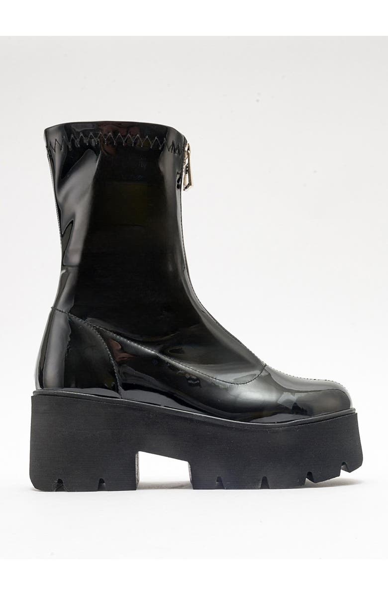 Prologue Shoes Ovil Platform Zip Boot, Alternate, color, Black Patent