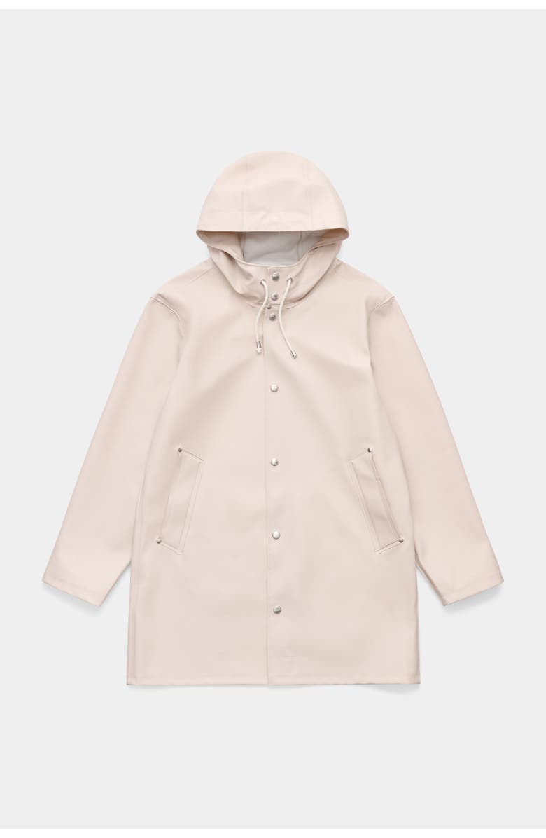 Stutterheim Stockholm Long Sleeve Hooded Raincoat, Alternate, color, Light Sand