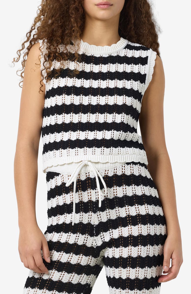 Noisy may Laika Open Stitch Sleeveless Top, Main, color, Birch Stripes Black