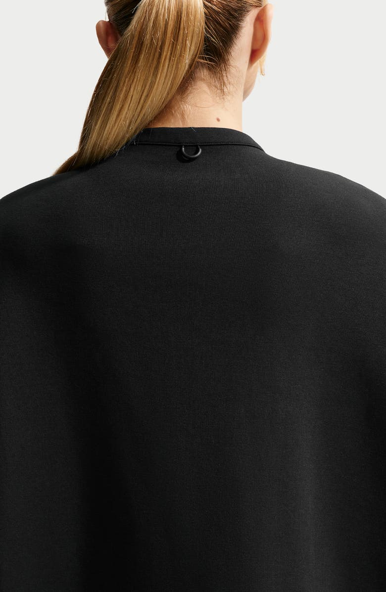 Nike Dri-FIT Oversized Crew-Neck Full-Zip Top, Alternate, color, Black/ Black/ Dark Smoke Grey