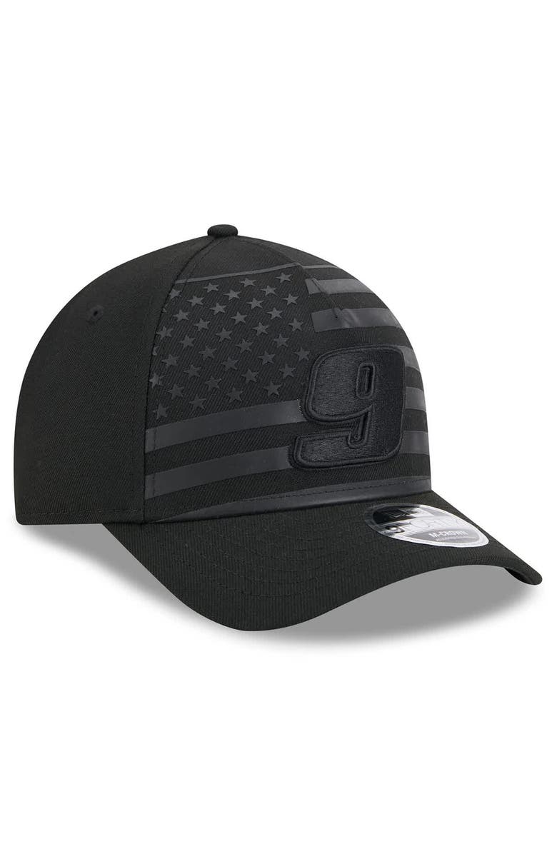 New Era Men's New Era Black Chase Elliott American Flag 9FORTY M-Crown A-Frame Adjustable Hat, Alternate, color, Black
