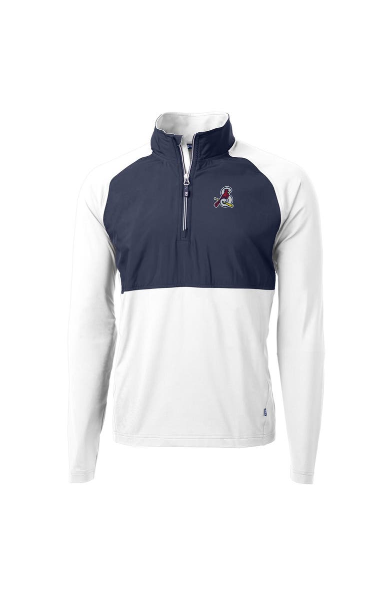 Cutter & Buck Men's Cutter & Buck White Springfield Cardinals Adapt Eco Knit Hybrid Recycled Quarter-Zip Top, Alternate, color,