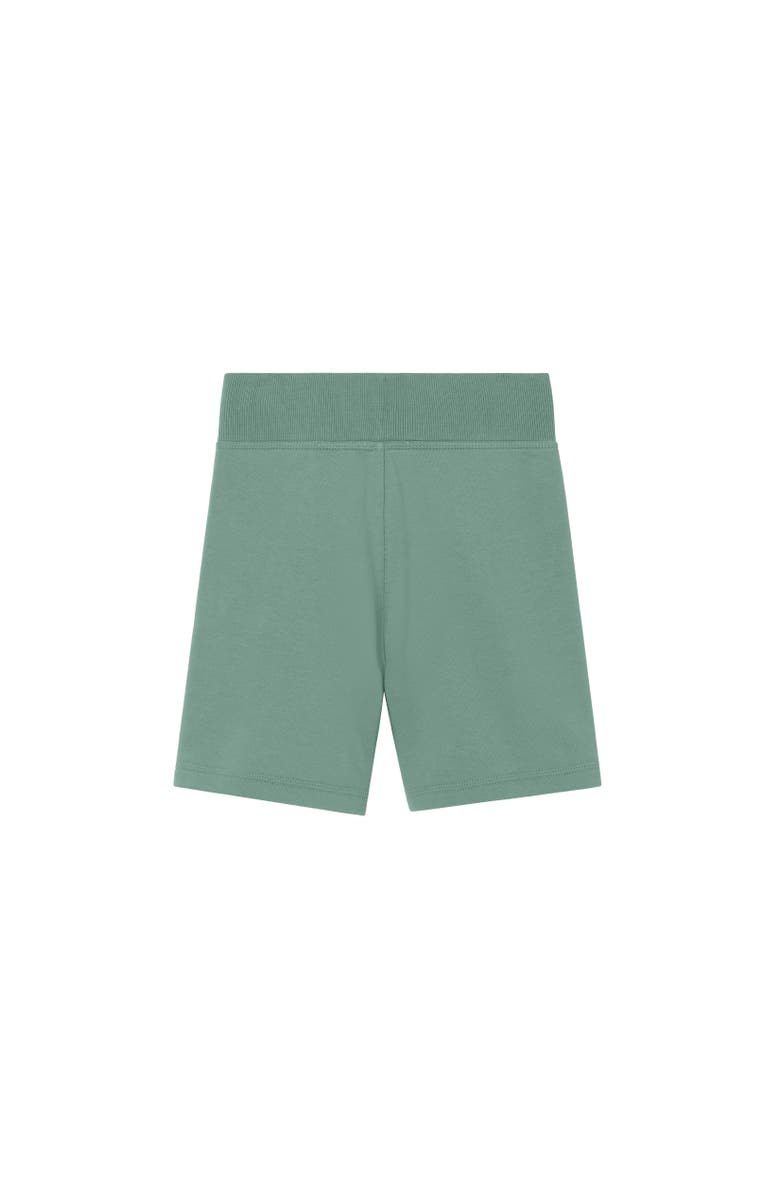 Burberry Check Trim Cotton Shorts, Alternate, color, Gulf Green