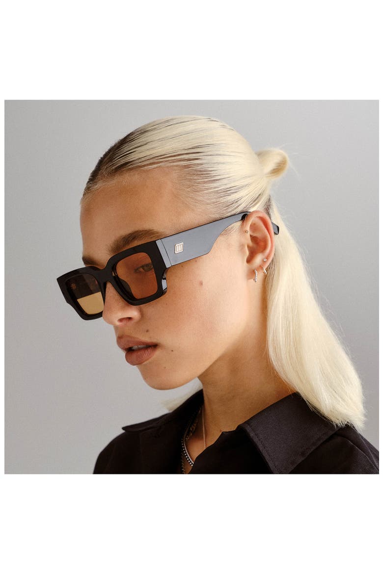 Atlantis 50mm Rectangular Sunglasses, Alternate, color, BLACK