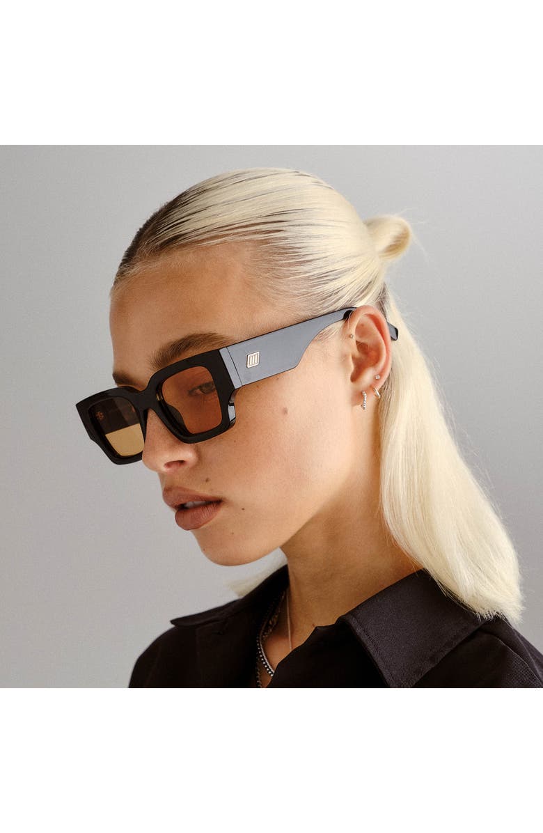 Le Specs Atlantis 50mm Rectangular Sunglasses, Alternate, color, Black