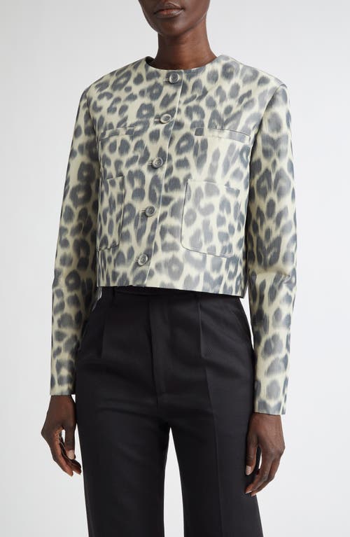 Altuzarra Bernadette Animal-print Silk-blend Jacket In Antique Pearl Leopard