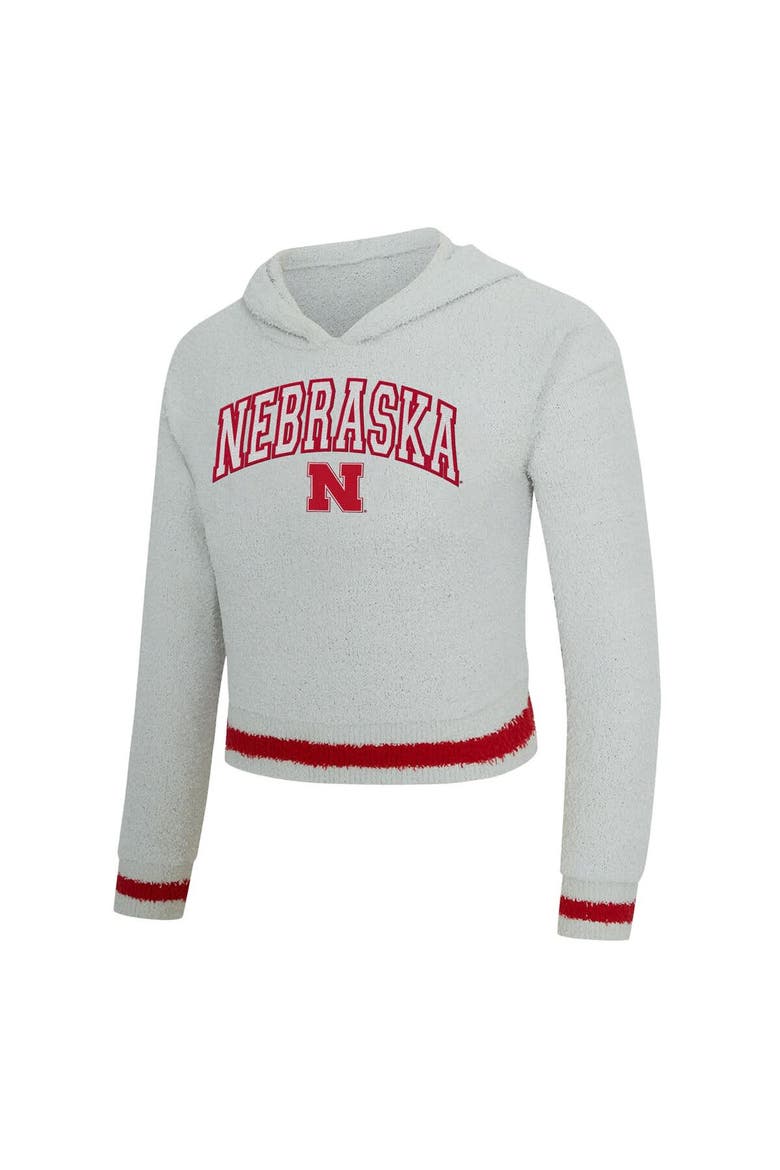 Women's Concepts Sport Gray/Scarlet Nebraska Huskers Whitley Long Sleeve Hoodie Top & Shorts Set, Alternate, color, Gray