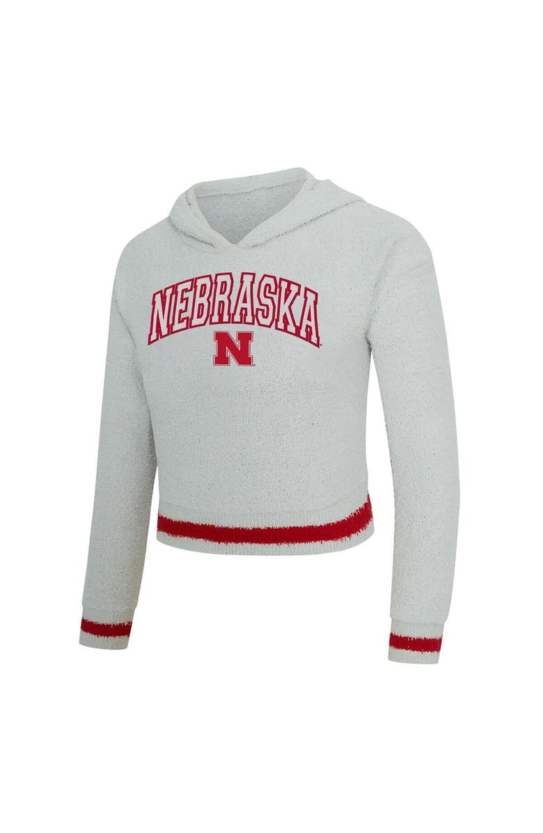 CONCEPTS SPORT Women's Concepts Sport Gray/Scarlet Nebraska Huskers Whitley Long Sleeve Hoodie Top & Shorts Set, Alternate, color, Gray