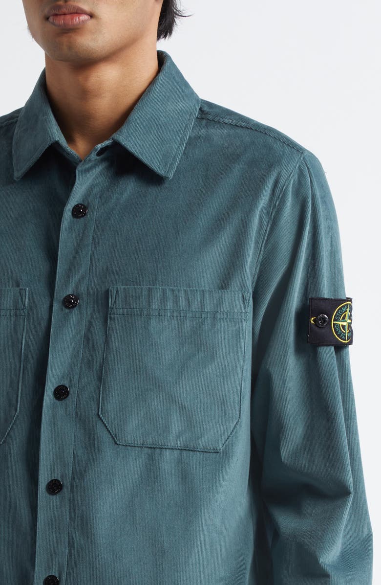 Stone Island Compass Logo Patch Corduroy Overshirt, Alternate, color, 