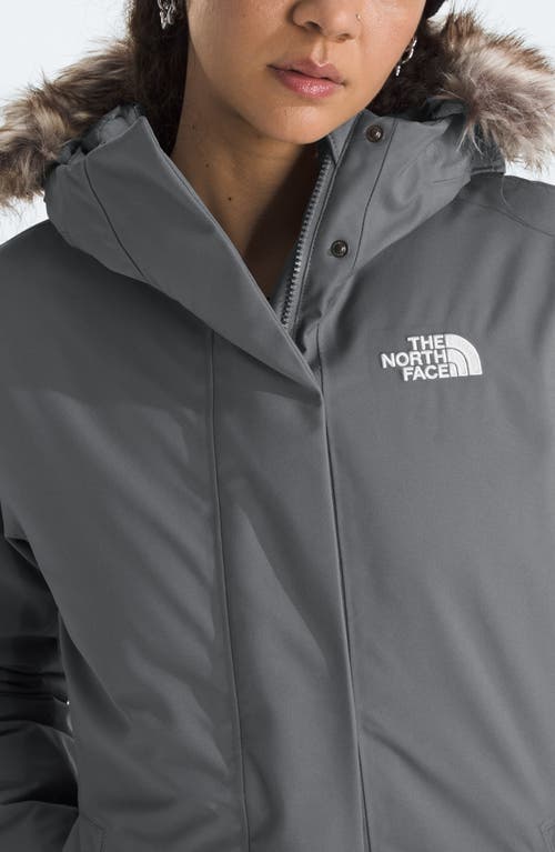The North Face Arctic Waterproof 600-fill-power Down Parka With Faux Fur Trim In Gray