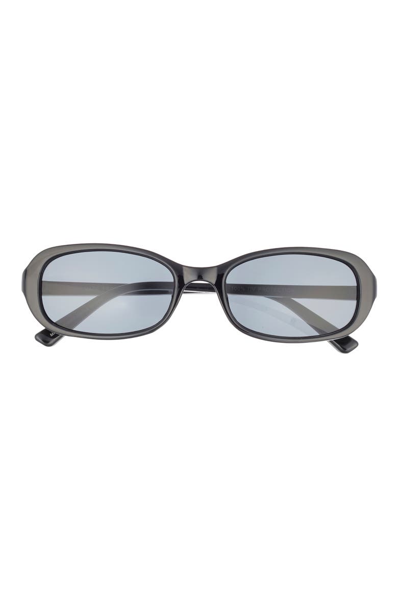 Rectangular Wrap Sunglasses, Main, color, BLACK