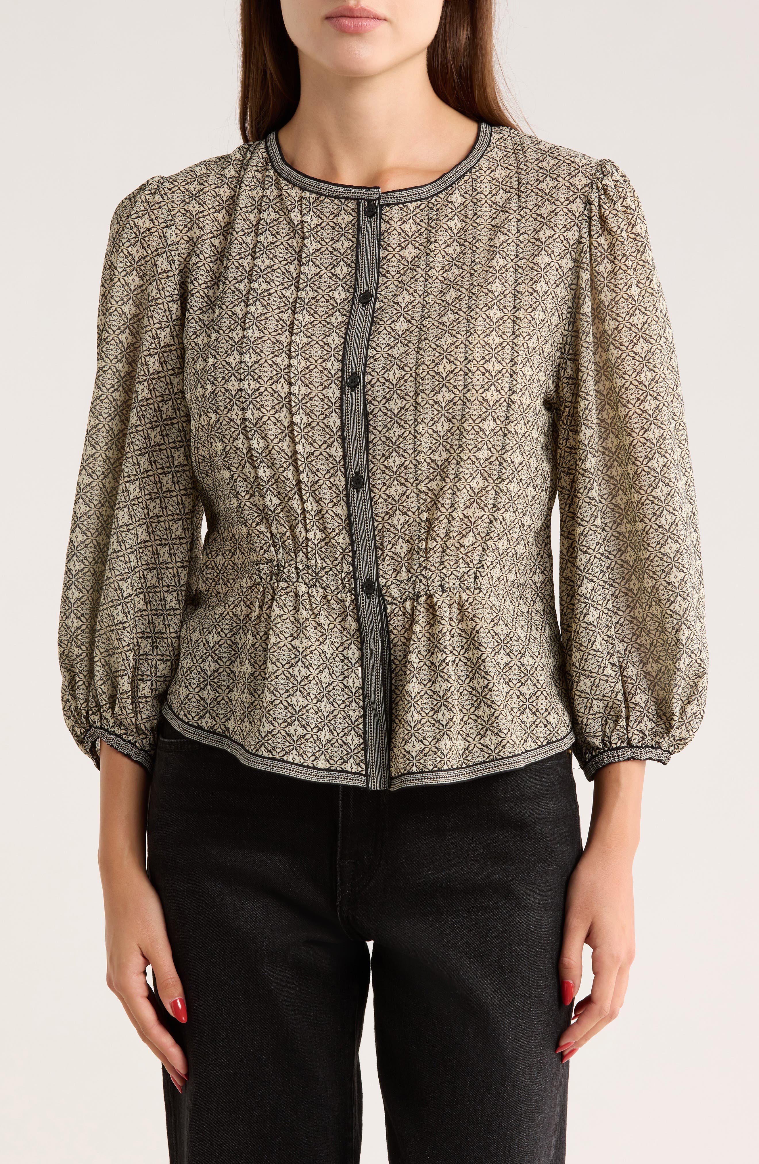 MAX STUDIO Bubble Sleeve Top