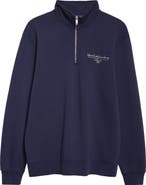 PALMES Public Chain Stitch Quarter Zip Fleece Sweatshirt