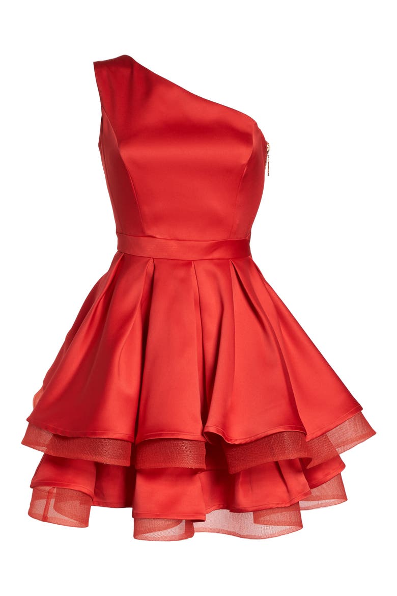 Bronx and Banco Emmanuel One-Shoulder Party Dress, Alternate, color, RED