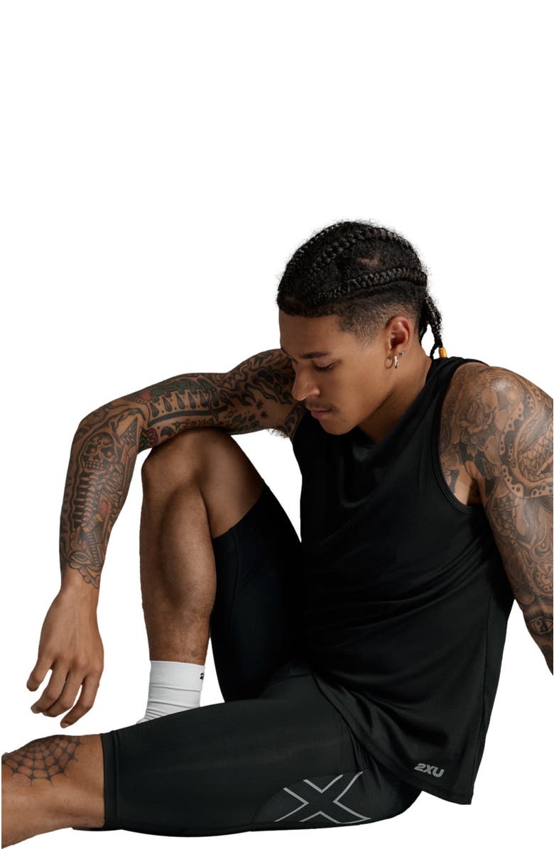 2XU Aero Mesh Compression Shorts, Alternate, color, Black/Silver Reflective