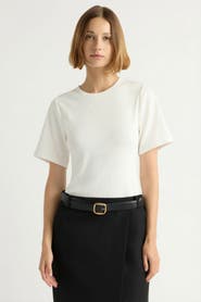 Modern Citizen Reanne Ribbed Sculpted Crew-Neck Tee