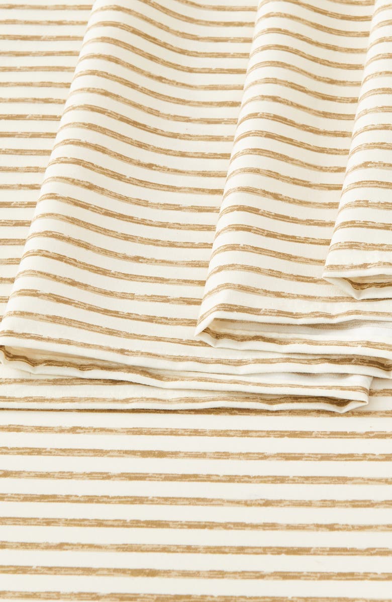 Woven & Weft Stripe Microfiber Sheet Set, Alternate, color, Light Taupe