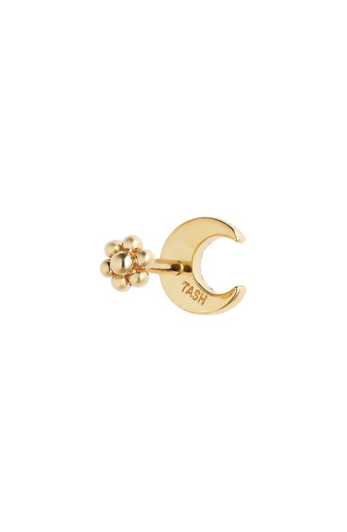 Shop Maria Tash Diamond Moon Threaded Stud Earring In Yellow Gold
