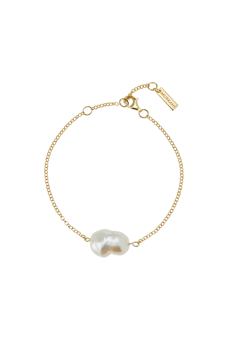 Murkani Aphrodite Goddess Pearl Bracelet, Main, color, Yellow Gold