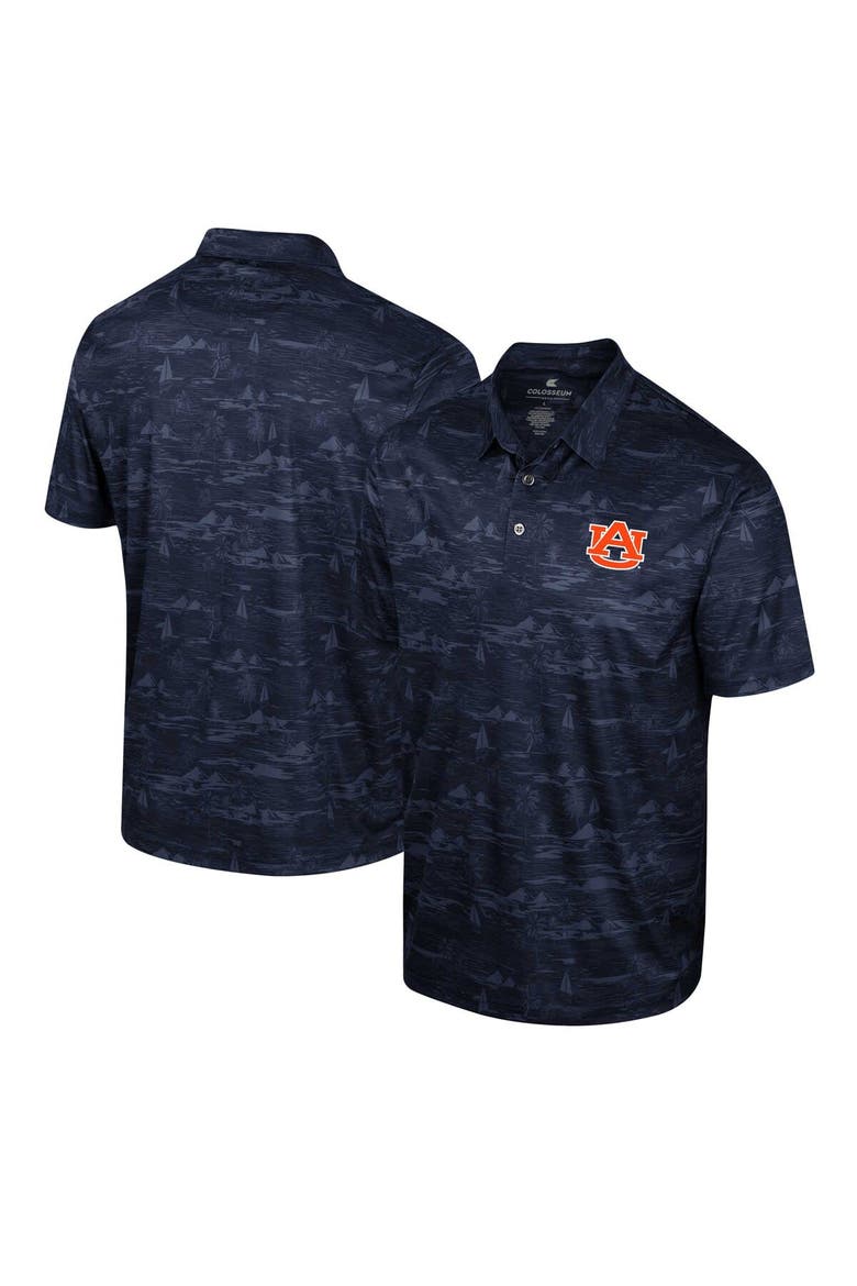 Men's Colosseum Navy Auburn Tigers Daly Print Polo, Alternate, color, Navy