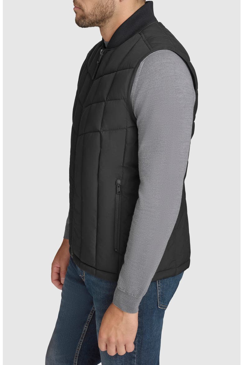 Water Resistant Quilted Puffer Vest, Alternate, color, BLACK