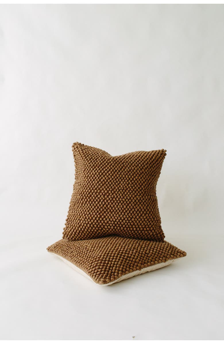 Loom Imports Nub Wool Pillow, Main, color, Brown