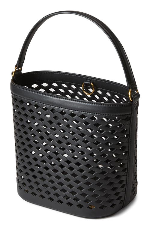 Veronica Beard Small Perforated Leather Bucket Bag