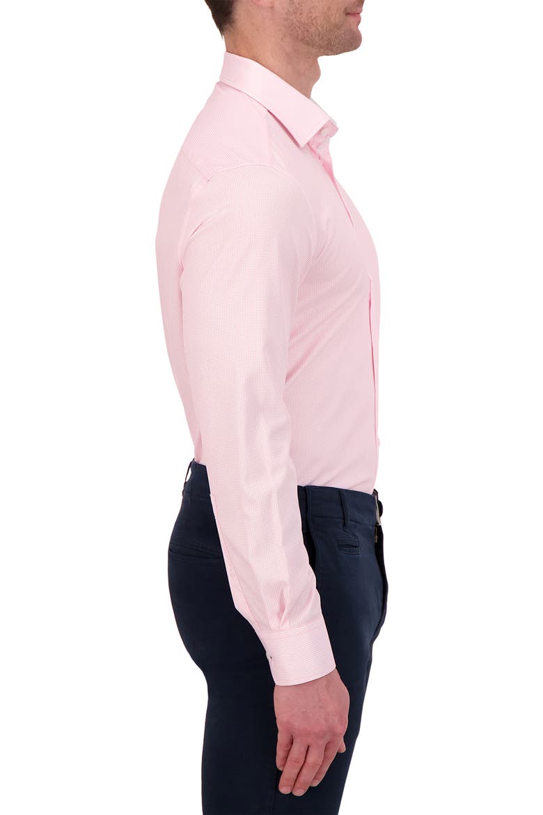 Slim Fit Geometric Print Performance Dress Shirt, Alternate, color, 24 PINK