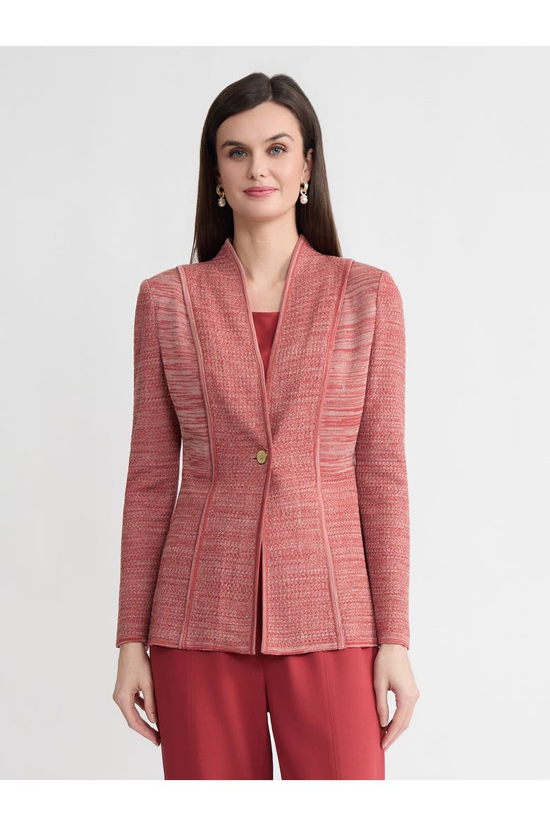 Tailored Melange Princess Seam Knit Jacket, Alternate, color, Russet/Biscotti