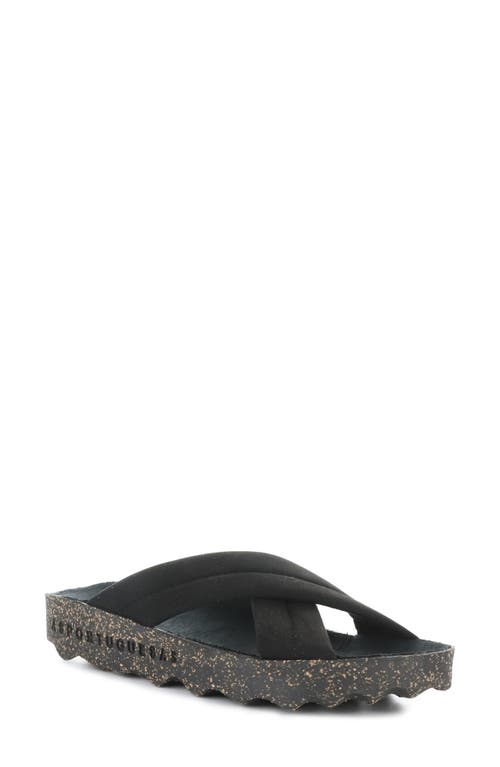 Asportuguesas By Fly London Curr Slide Sandal In Black