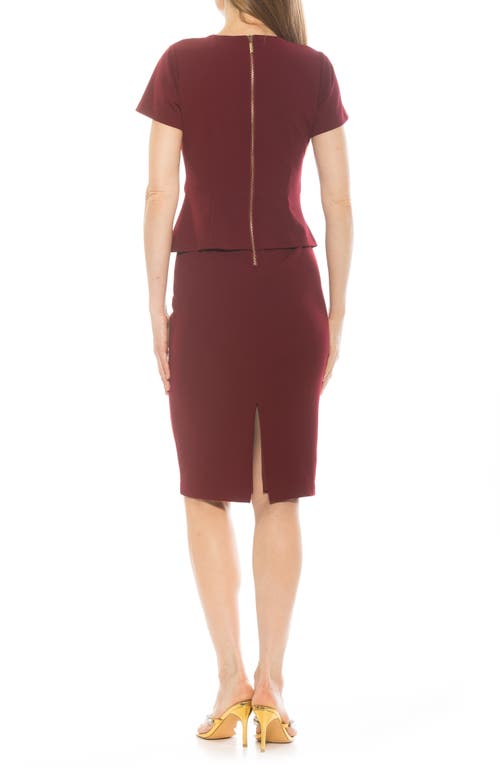 Alexia Admor Robin Jewel Neck Midi Dress In Burgundy