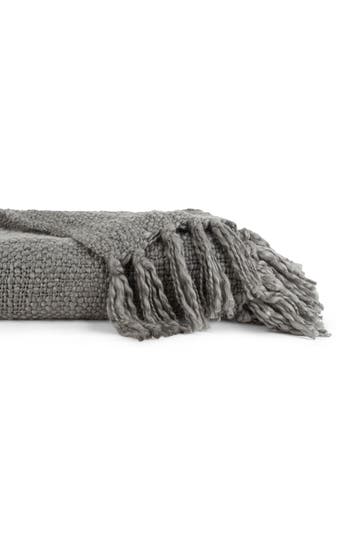 Ienjoy Home Slub-yarn Throw Blanket In Gray