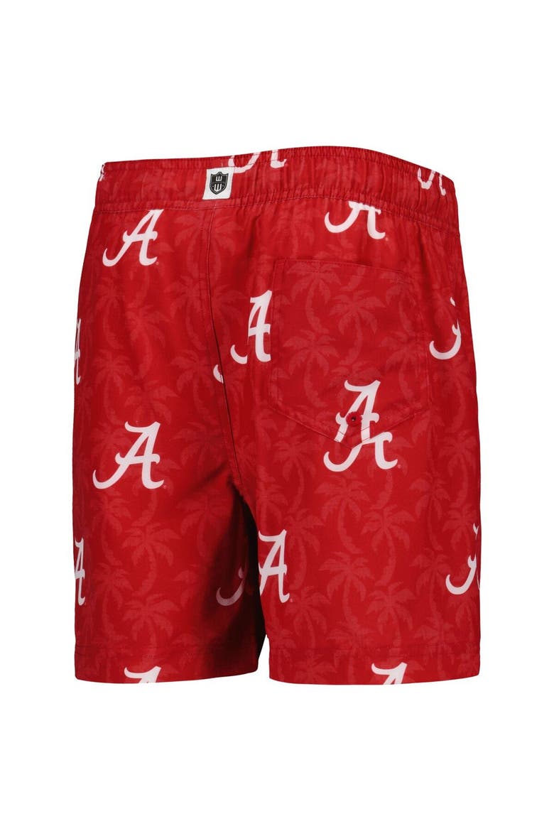 Youth Wes & Willy  Crimson Alabama Crimson Tide Palm Tree Swim Shorts, Alternate, color, Crimson