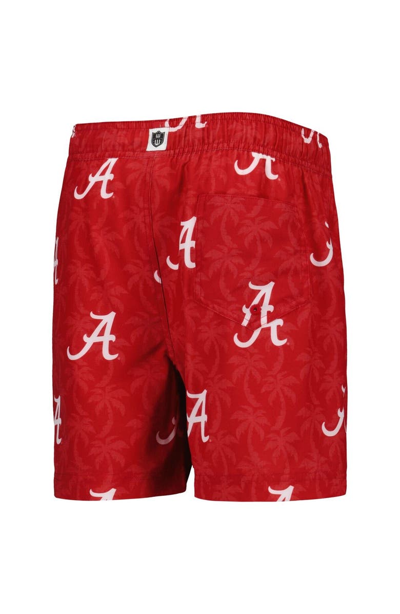Wes & Willy Youth Wes & Willy Crimson Alabama Crimson Tide Palm Tree Swim Shorts, Alternate, color, Crimson
