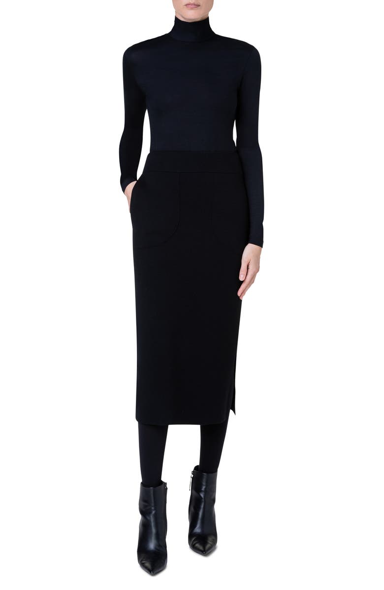 Akris punto Oversize Short Sleeve V-Neck Wool Sweater, Alternate, color, 