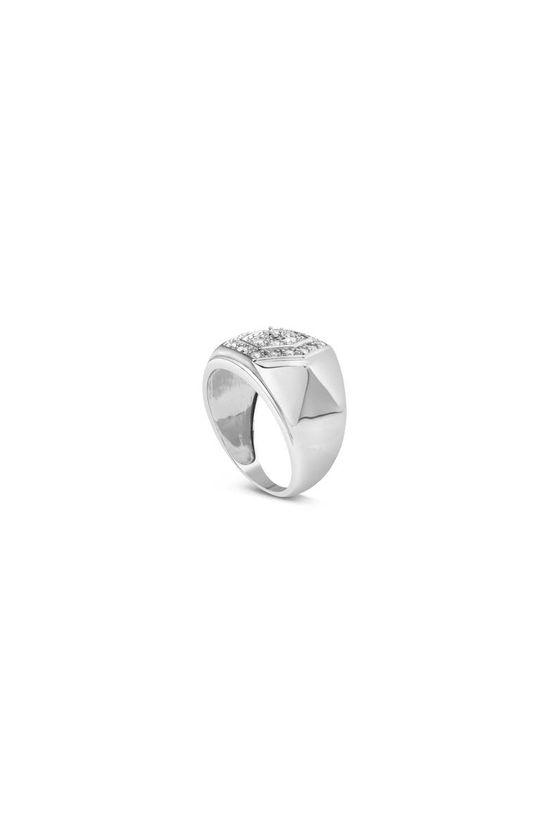 Men's Silver 1/2 Cttw Multi-Diamond Hexagon Frame Ring, Alternate, color, Silver