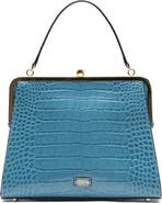 Frances Valentine Jackie Croc Embossed Leather Frame Bag