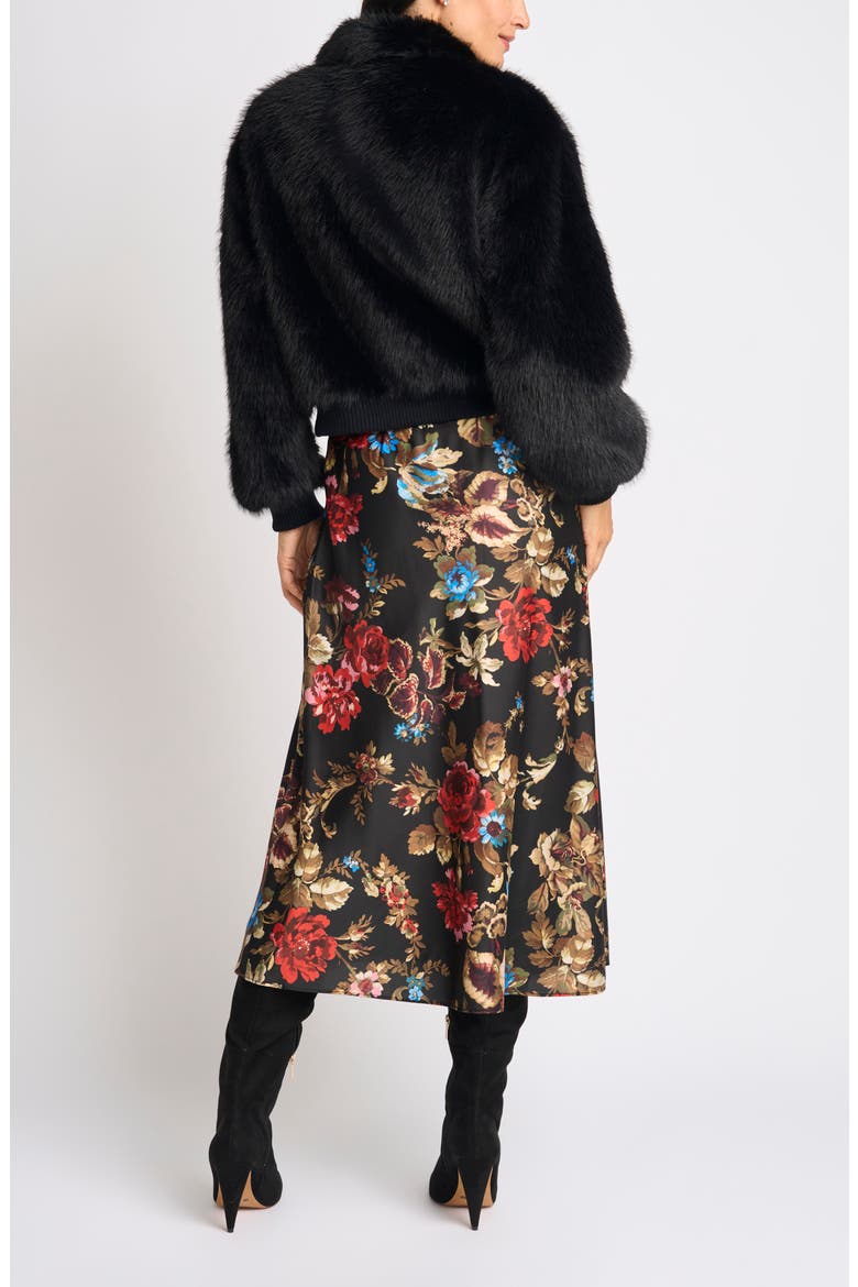 Faux Fur Bomber Jacket, Alternate, color, RICH BLACK 060