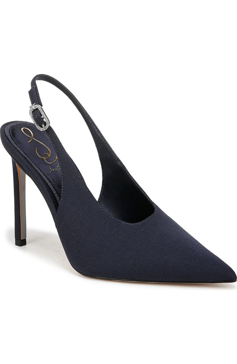 Sam Edelman Alina Slingback Pointed Toe Pump, Main, color, Midnight Blue Se