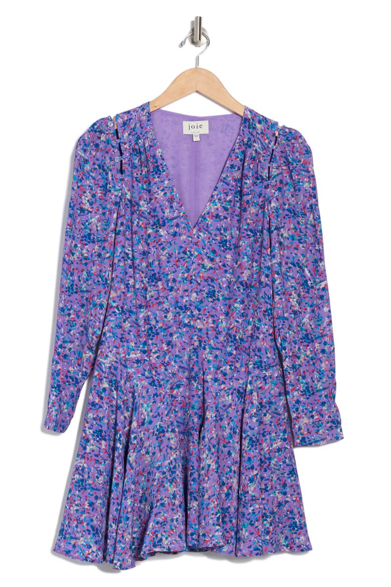 Rowley Pleated Long Sleeve Dress, Alternate, color, DEEP LAVENDER MULTI
