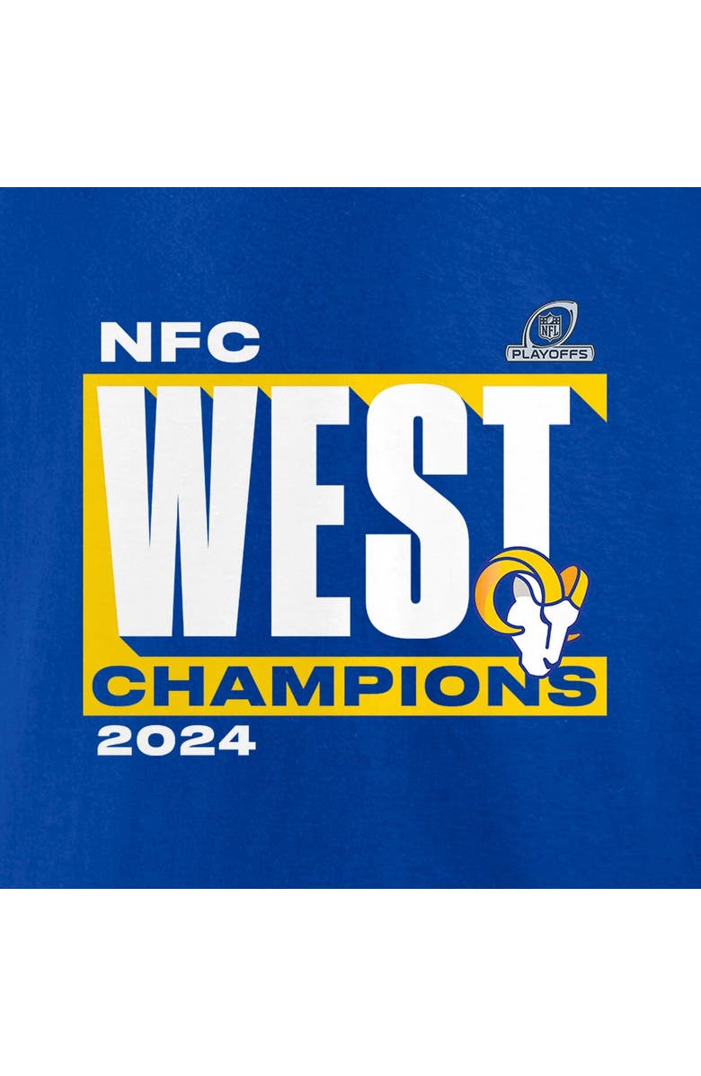 FANATICS Men's Fanatics Royal Los Angeles Rams 2024 NFC West Division Champions Conquer T-Shirt, Alternate, color, 