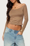 EDIKTED Tahlia Off the Shoulder Crop Top