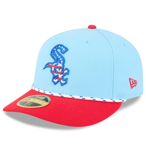 Men's New Era Light Blue/Red Chicago White Sox 2025 Fourth of July Low Profile 59FIFTY Fitted Hat