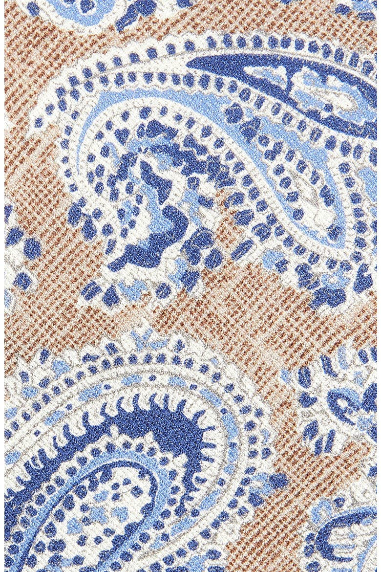 Paisley Silk Tie, Alternate, color, COCOA