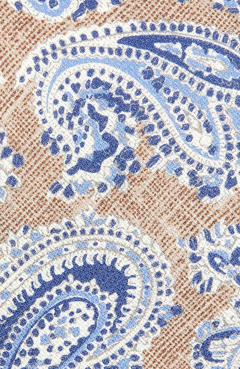 David Donahue Paisley Silk Tie, Alternate, color, Cocoa