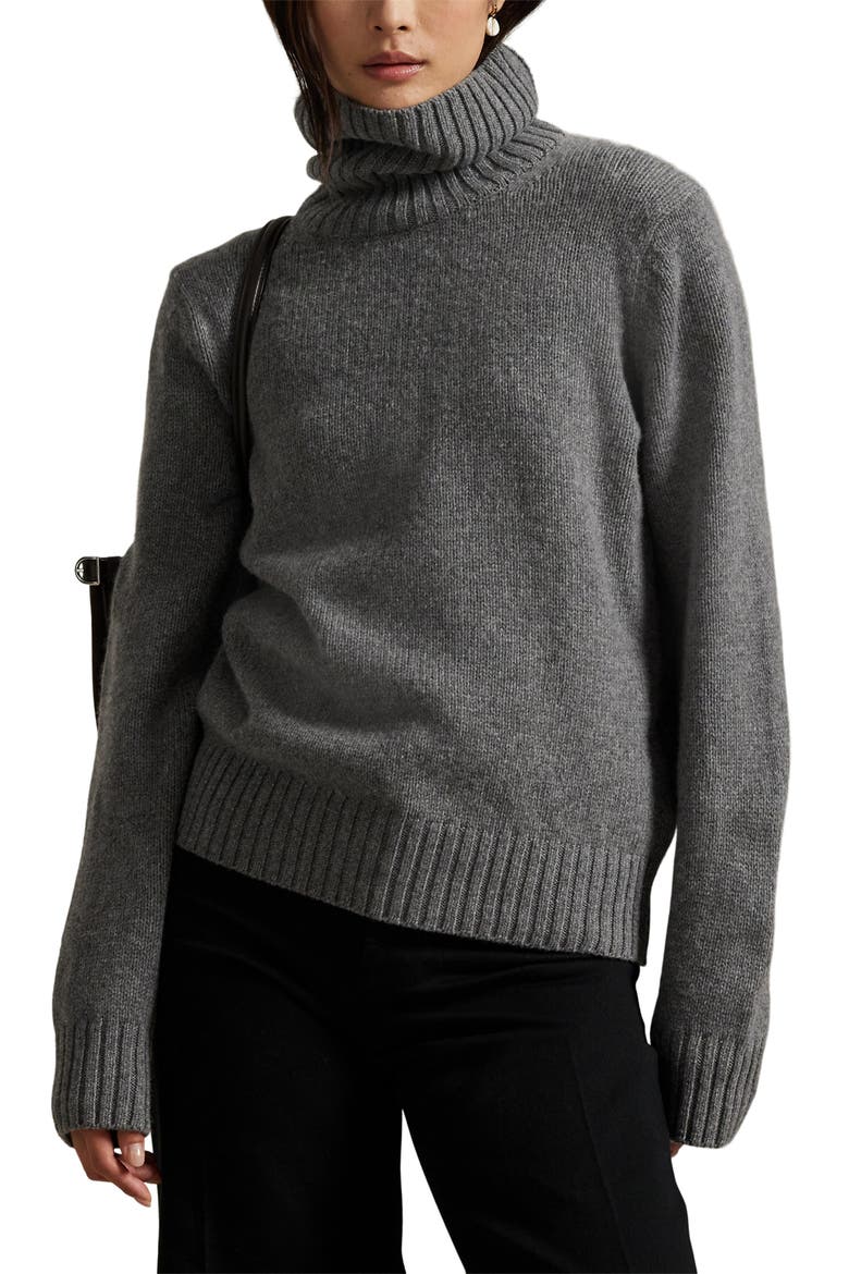 Wool Turtleneck Sweater, Main, color, FLANNEL GREY HEATHER